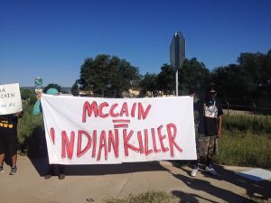 McCain protested at Window Rock. Credit: Anon