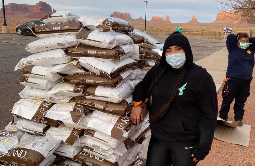 Shandiin Herrera in Monument Valley, Utah-Credit Navajo Hopi Family Relief Fund