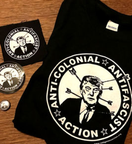 Anti-Colonial Anti-Fascist Tshirt, Patch, Sticker, & Button!
