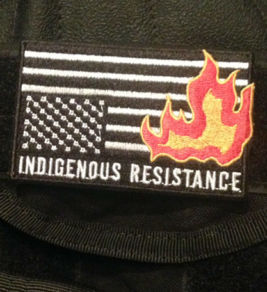 Indigenous Resistance Burning Flag Morale Patch