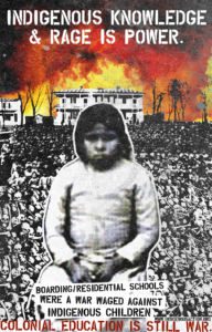 Colonial Education is Still War. Indigenous Knowledge & Rage is Power – Poster