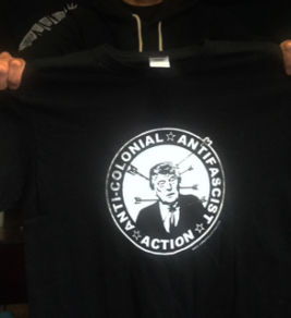 Anti-Colonial Anti-Fascist Tshirt, Patch, Sticker, & Button!